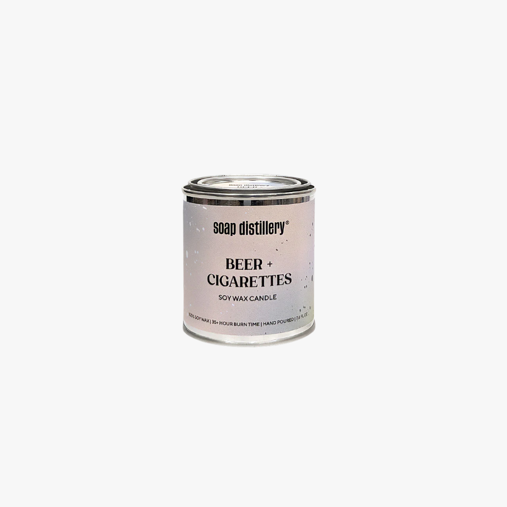 beer and cigarettes candle Torched Bomber Candles cut lavender with a touch of damp oak moss to create a fresh Beer + Cigarettes Soy Candle